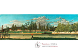 D-8441 Henri Rousseau - Pohled na kanál a krajina se kmeny stromů