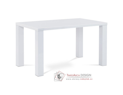 AT-3007 WT, jídelní stůl 135x80cm, vysoký lesk bílý