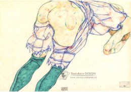 VES 30 Egon Schiele - Dívka se zelenými punčochami