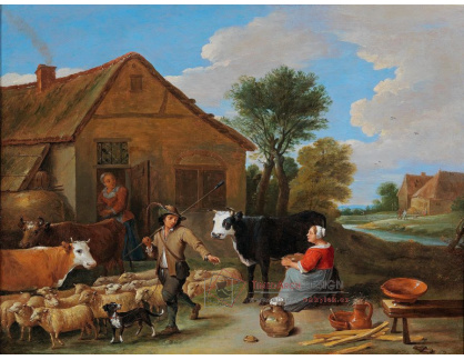 DDSO-1360 David Teniers - Vesnická scéna se ženou