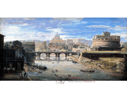 SO IV-554 Gaspar van Wittel - Pohled na Castel Sant Angelo