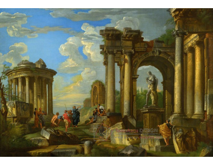 KO I-327 Giovanni Paolo Panini - Římské ruiny s postavami