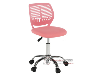 SELVA, kancelářská židle, růžový plast / ekokůže růžová
