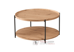 LAPIS, konferenční stolek pr. 80cm, černá / dub artisan