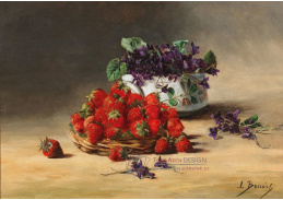 A-1363 Leon Marie Benoit - Jahody a fialky v květináči