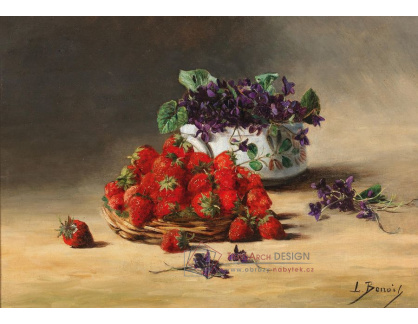 A-1363 Leon Marie Benoit - Jahody a fialky v květináči