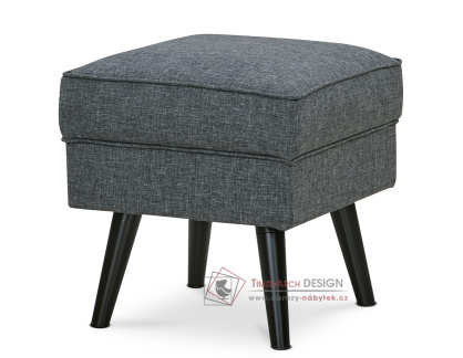 AK-A1316 GREY2, čalouněný taburet, černá / látka šedá