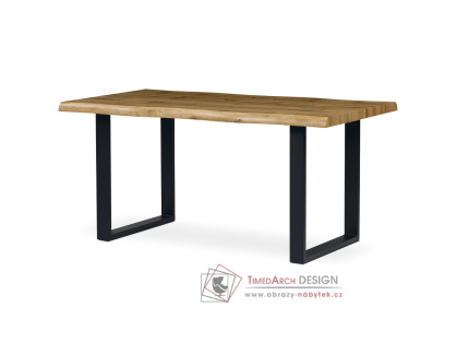 HT-865 OAK, jídelní stůl, 160x90cm, černý lak / dub divoký