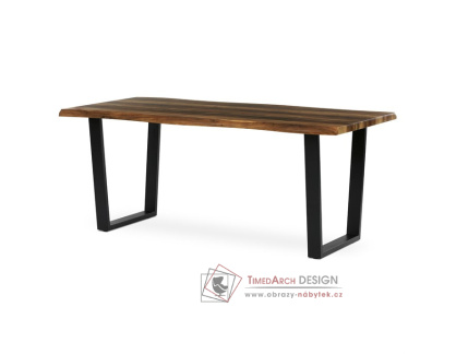 HT-F4218 OLW, jídelní stůl 180x90cm, černý lak / staré dřevo