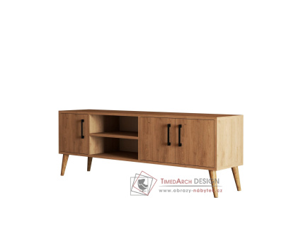 EXXEN 1586, televizní stolek 3-dveřový, dub