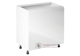 AURORA, dolní kuchyňská skříňka D80, bílá / bílý lesk