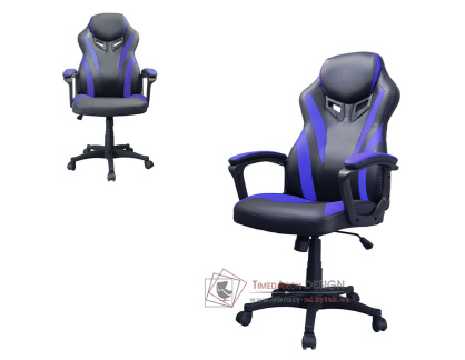 KA-Y209 BLUE, herní židle, ekokůže modrá + černá