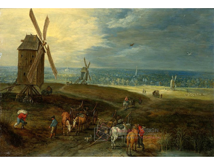 BRG-85 Jan Brueghel - Rozsáhlá krájina s poutníky u větrného mlýna