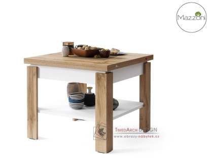 LEO, konferenční stolek rozkládací 65-130x65cm, dub wotan / bílá
