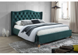 ASPEN, čalouněná postel 160x200cm, látka zelená