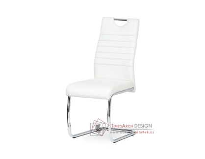 DCL-418 WT, jídelní židle, chrom / ekokůže bílá