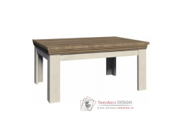ROYAL LN, konferenční stolek 90x60cm, borovice bílá / dub divoký