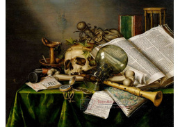 SO XI-384 Edwaert Collier - Vanitas, zátiší s knihou a rukopisy a lebkou