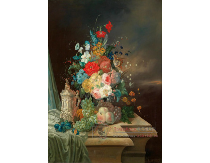 XV-435 Eduard Wuger - Zátiší s květinami a ovocem