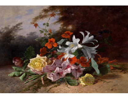 VKZ 284 David Emil Joseph de Noter - Zátiší s růžemi, mečíky a liliemi