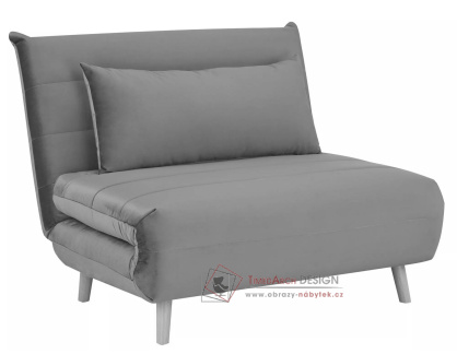 SPIKE VELVET, pohovka rozkládací, buk / látka aksamit šedá