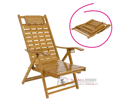 URSEL, zahradní polohovací křeslo, přírodní bambus
