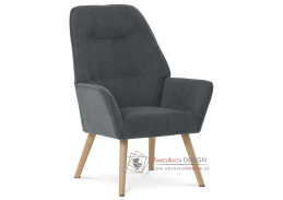 AK-312 GREY2, čalouněné křeslo - ušák, přírodní / látka šedá