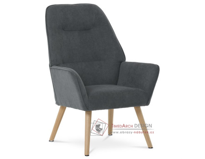 AK-312 GREY2, čalouněné křeslo - ušák, přírodní / látka šedá