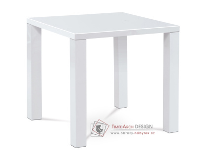 AT-3005 WT, jídelní stůl 80x80cm, vysoký lesk bílý