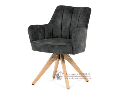 HC-D7188 GRN4, jídelní otočné křeslo, dub / látka zelená