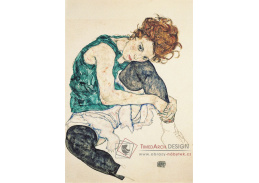 VES 157 Egon Schiele - Sedící žena s obnaženým kolenem