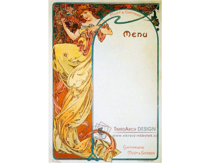 VAM86 Alfons Mucha - Menu, Moet a Chandon