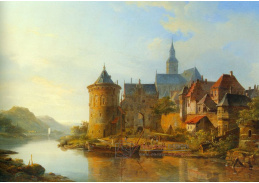 VH488 Cornelis Springer - Město na břehu řeky Rýn