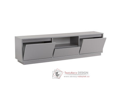 VANGUARD, televizní stolek 3-dveřový, šedá