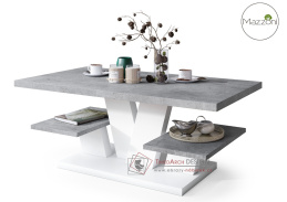 VIVA, konferenční stolek 110x60cm, bílá / beton millenium