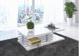 ARGANIL, konferenční stolek 120x60cm, bílý lesk