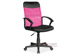 Q-702, kancelářská židle, látka černá / síťovina růžová