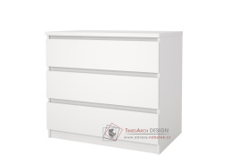 SIMPLICITY 235, komoda se 3-mi zásuvkami, bílá
