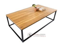 K606 BLAŽEJ, konferenční stůl 110x55cm, černá / dubový masiv