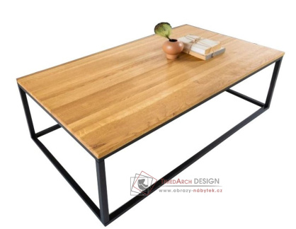 K606 BLAŽEJ, konferenční stůl 110x55cm, černá / dubový masiv
