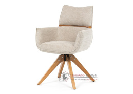 DCH-D1348 CRM2, jídelní otáčecí křeslo, masiv jasan / látka béžová