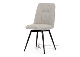 DCL-V2052 CRM2, jídelní otočná židle, černý lak / látka krémová