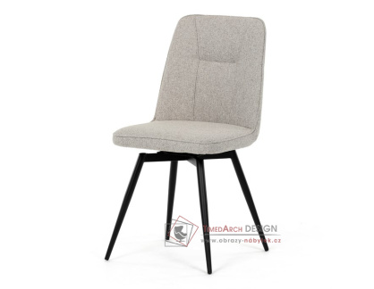 DCL-V2052 CRM2, jídelní otočná židle, černý lak / látka krémová