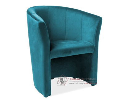 TM-1 VELVET, čalouněné křeslo, látka Bluvel 85 tyrkysová
