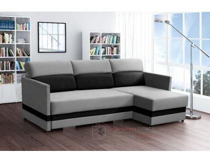 BERRY, sedací souprava - pravá, látky Casablanka 2314 šedá + 2316 černá