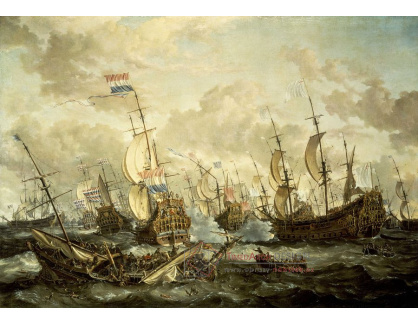 A-2015 D-6445 Abraham Storck - Loď Royal Prince a další plavidla ve čtyřdenní bitvě 1-4.6.1666