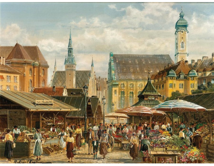 A-6947 Hubert Kaplan - Pohled na Viktualienmarkt v Mnichově