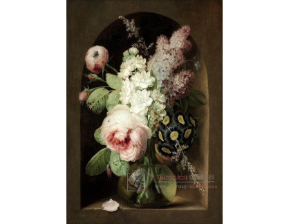 VKZ 492 Georges Frédéric Ziesel - Květiny ve skleněné váze v kamenném výklenku