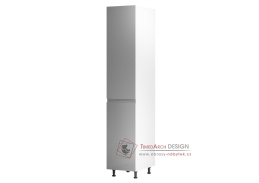 AURORA, potravinová skříň D40SP - levá, bílá / šedý lesk