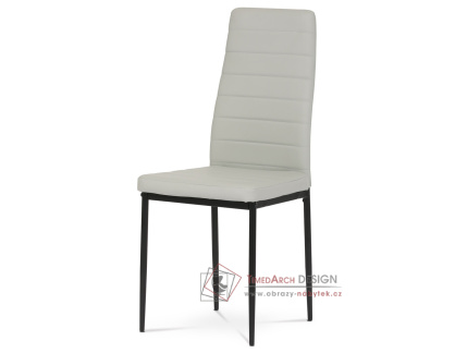 DCL-372 SIL, jídelní židle, černá / ekokůže stříbrná